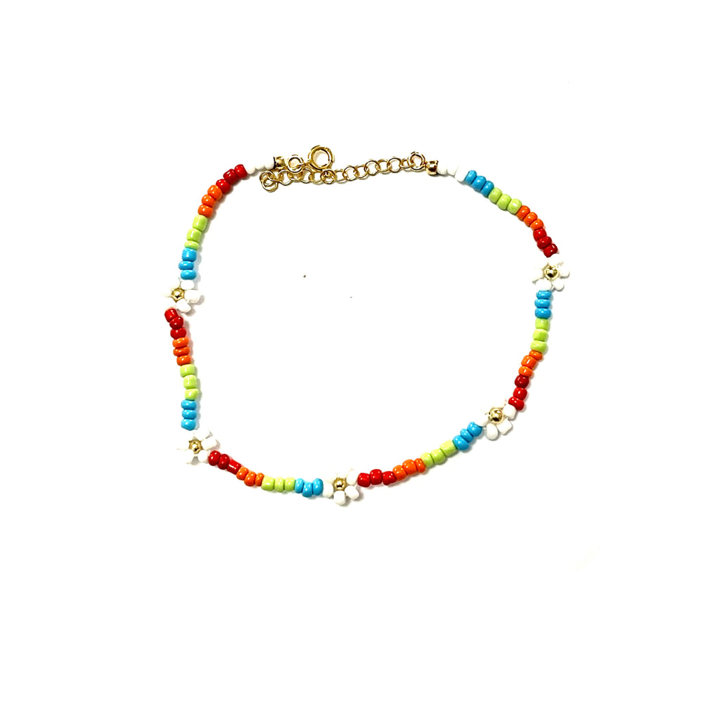 Cavigliera Multicolor con Fiori