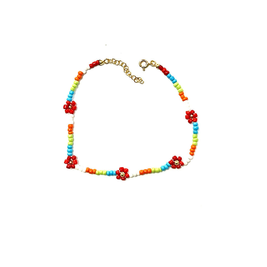 Cavigliera Multicolor con Fiori